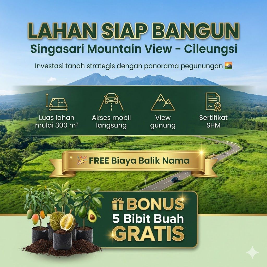 singasari mountain view kavling siap bangun di cileungsi